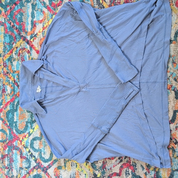 We The Free Tops - Free People We The Free Oversized Henley Blue XS